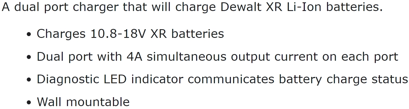 מטען מהיר לסוללות ליתיום DEWALT DCB132 TEXT